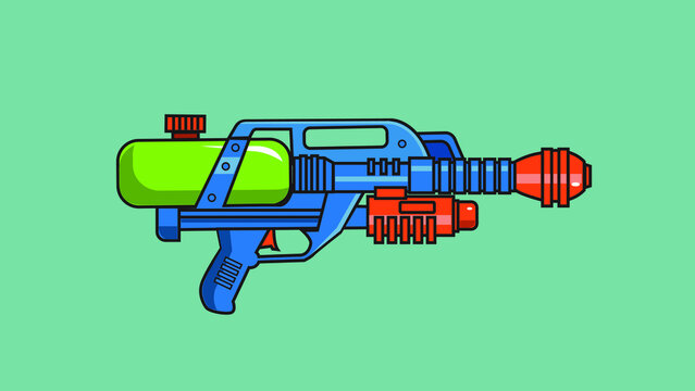 Water gun colorful vector illustration