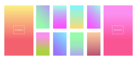 Soft gradient color background. Modern screen vector design for mobile app. Soft color gradients.