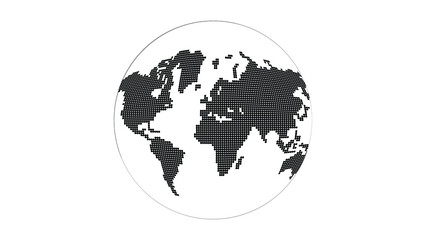Abstract dotted globe earth world map vector illustration