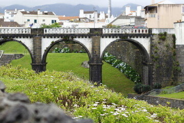 Fototapeta na wymiar Ribeira Grande bridge, Sao Miguel, Azores islands, Portugal