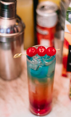 Sexy drink and beach coming out of the bar to the customer's table