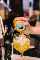 Preparing a drink in a Brazilian bar