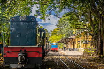Antigo trem. Circuito turístico pela região de Campinas, São Paulo, Brasil