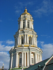 Fototapeta na wymiar Bell tower of Kyiv-Pechersk Lavra in Kyiv, Ukraine
