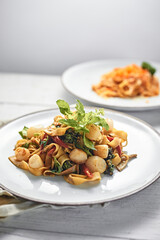 Stir Fried Spicy pasta with Scallop
