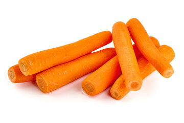 Fresh Carrots, isolated on white background.