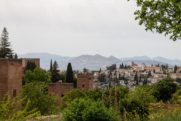 Fototapeta na wymiar View of the Albaicin (El Albayzin) medieval district of Granada, Andalusia, Spain