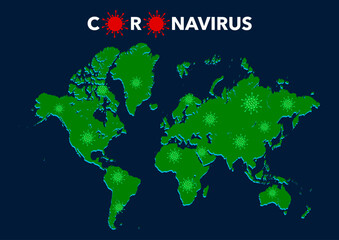 Coronavirus global spread outbreak background design. Worldwide map. Stop omicron.