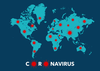 Coronavirus global spread outbreak background design. Worldwide map. Stop omicron.