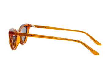CAT EYE SUNGLASSES brown transparent frame side view