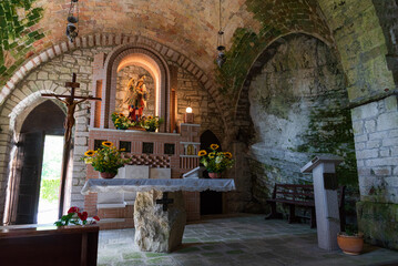 S. Angelo in Grotte, Molise. The Church - cave of St. Michael the Archangel - obrazy, fototapety, plakaty
