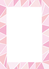 幾何学　三角　ストライプ　フレーム  ピンク
