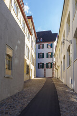 Fototapeta na wymiar Street view in the center of old town Basel, Switzerland