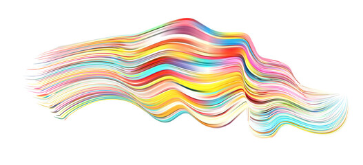 Colorful flow brushstroke. Ribbon isolated line.. Realistic volume wave. Liquid paint ink shape isolated on white background. Cover page for your design project. Real vector illustration swirl blur..