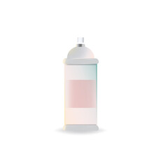 Spray can. Hairspray, deodorant. Paint can. The concept of beauty salons, barbershops. Stock vector illustration of a spray can. Isolated white background.