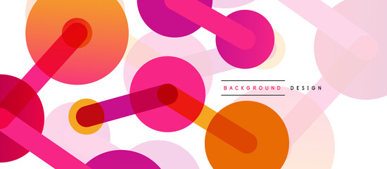 Line points connections geometric abstract background. Circles connected by lines. Trendy techno business template for wallpaper, banner, background or landing