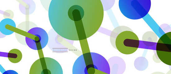 Abstract background. Round dots connected by lines. Trendy techno business template for wallpaper, banner, background or landing