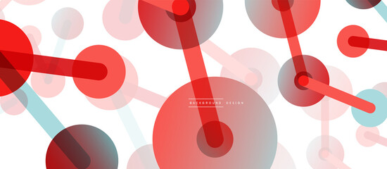Line points connections geometric abstract background. Circles connected by lines. Trendy techno business template for wallpaper, banner, background or landing