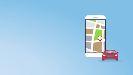 Online application for finding parking spaces, city parking. Smart city parking mobile app concept. Urban traffic technology.