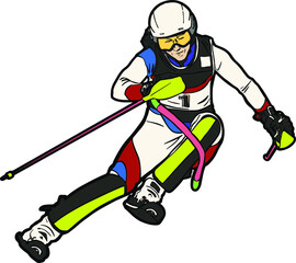 woman ski winter sport  slalom 