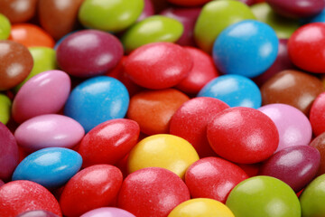 Fototapeta na wymiar Colorful candies closeup wallpaper or background 