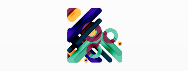 Lines geometric background. Stripes and rings composition business template for wallpaper, banner, background or landing