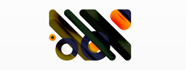 Creative geometric wallpaper. Minimal lines and circles background