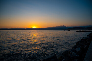 Obraz premium Sonnenuntergang am Gardasee