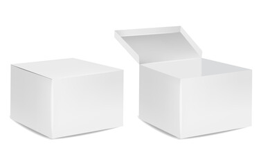 Isolated box packaging, realistic isolated white background, vector illustration, cosmetics box vector, boxes package