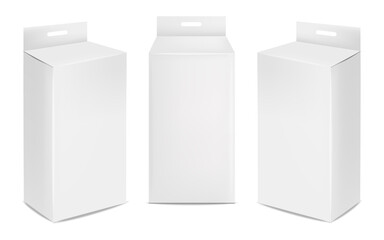 Isolated box packaging, realistic isolated white background, vector illustration, cosmetics box vector, boxes package