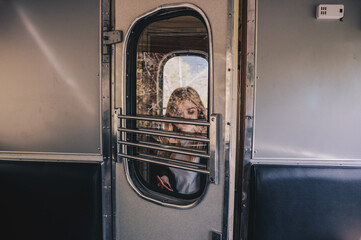 Person in train