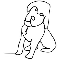 Labrador cute line art drawing