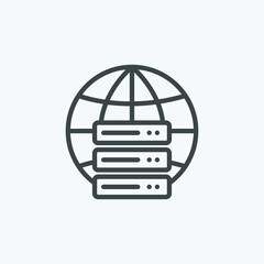 Data server vector icon. Vector illustration database sign symbol icon concept. Designed for web and app design interfaces.
