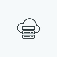 Data cloud vector icon. Vector illustration database sign symbol icon concept. Designed for web and app design interfaces.