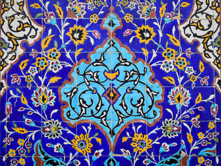 The beautiful and historical wall of Tehran's Golestan Palace, the palace of the Qajar King of Iran