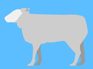 ヒツジのイラスト　シンプル　フラットデザイン