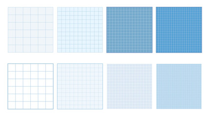 set of blank blue grid paper templates printable striped note, planner, journal, reminder, notes, checklist, memo, writing pad. cute, simple, and printable perfect for your design