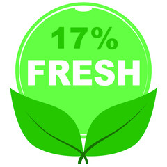 17% fresh fruits vector art illustration
