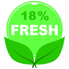 18% fresh fruits vector art illustration