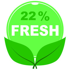 22% fresh fruits vector art illustration