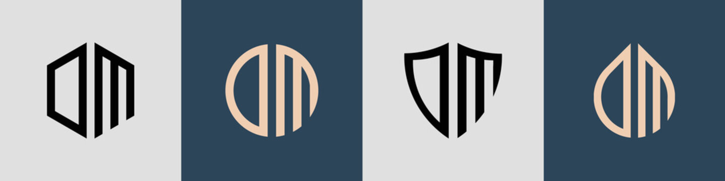 Creative simple Initial Letters DM Logo Designs Bundle.