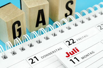 Deutscher Kalender 11. und 21. Juli 2022 und Gas