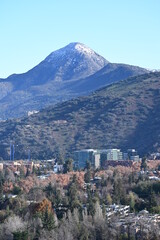 View of the Manquehue hill in the city of Santiago