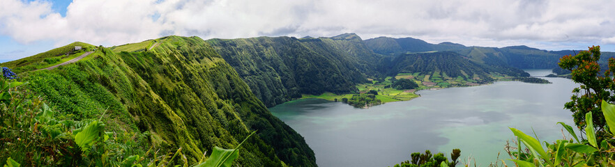 Sete Cidades volcanic lake in Sao Miguel, Azores islands, Portugal