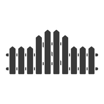 Fence glyph icon isolated on white background.Vector illustration.