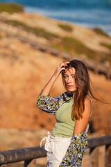 woman on the beach in Portugal Algarve 