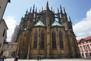 The back of St. Vitus Cathedral in Prague