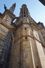 Fototapeta na wymiar Looking up at St. Vitus Cathdral in Prague Castle