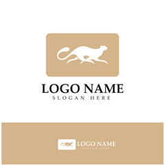 cheetah logo with flat silhouette and color packed with modern concept vector