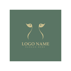 cheetah logo with flat silhouette and color packed with modern concept vector